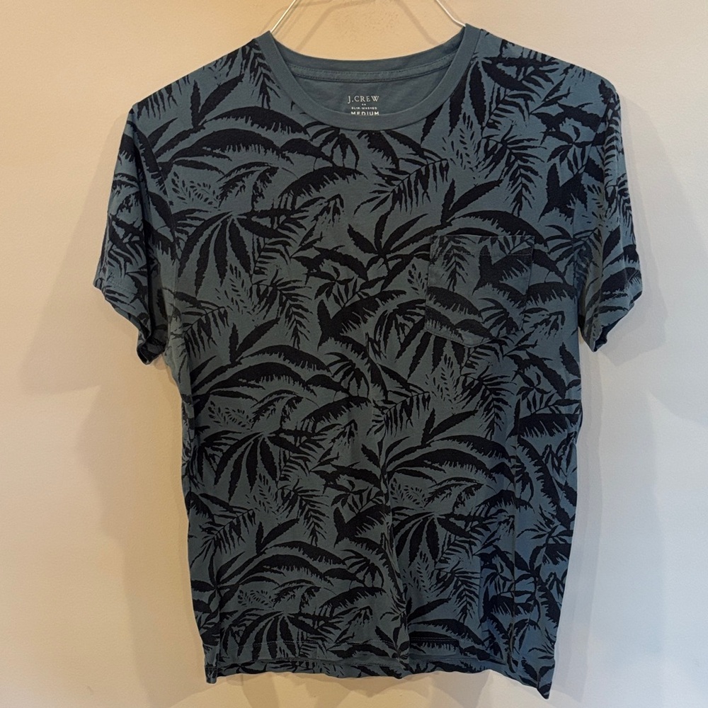 J Crew Tropical Leaf Print T-Shirt Men's M